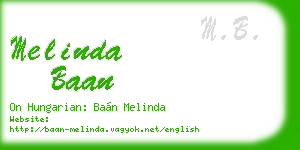 melinda baan business card
