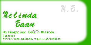 melinda baan business card